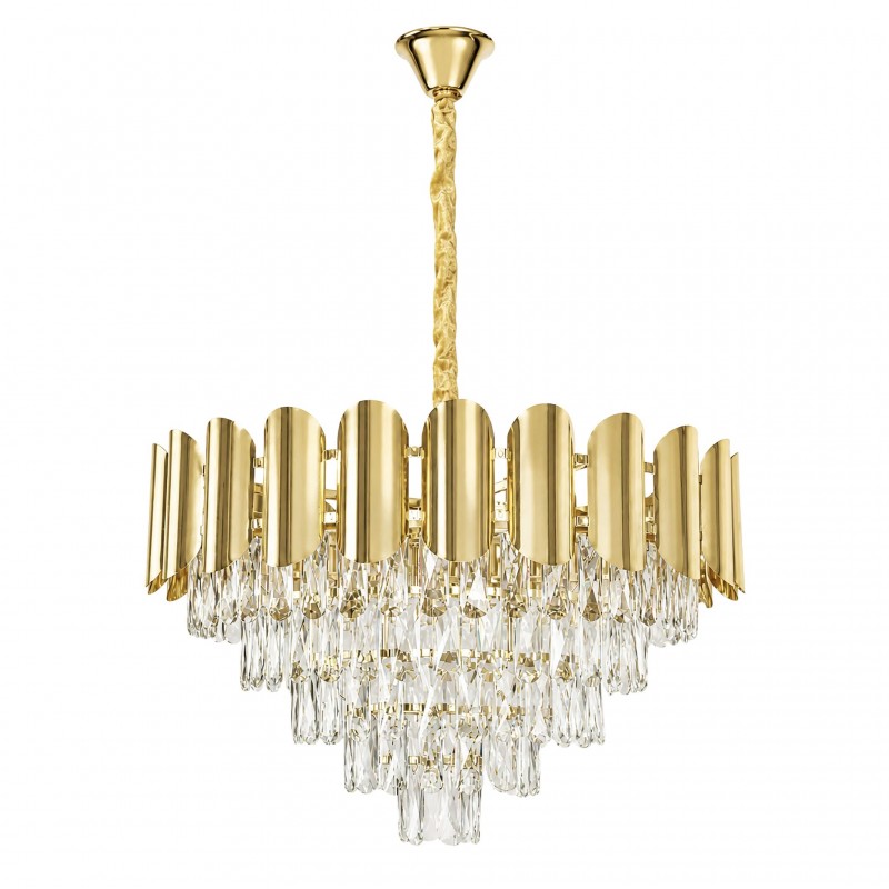 Lampa Wisząca z Kryształami SWE100-CP 60cm Złota
