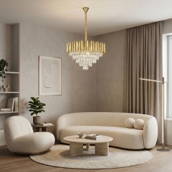 Lampa Wisząca z Kryształami SWE100-CP 60cm Złota