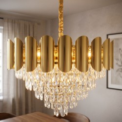 Lampa Wisząca z Kryształami SWE100-CP 60cm Złota