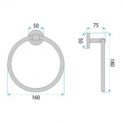 Wieszak łazienkowy Ring 5710 Galo Miedź Szczotkowana