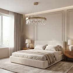 Lampa Wisząca LED z Kryształami SWE074-1CP 50cm Złoto szczotkowane