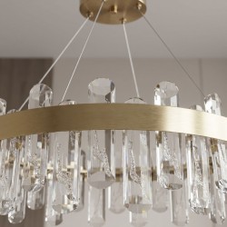 Lampa Wisząca LED z Kryształami SWE074-1CP 50cm Złoto szczotkowane