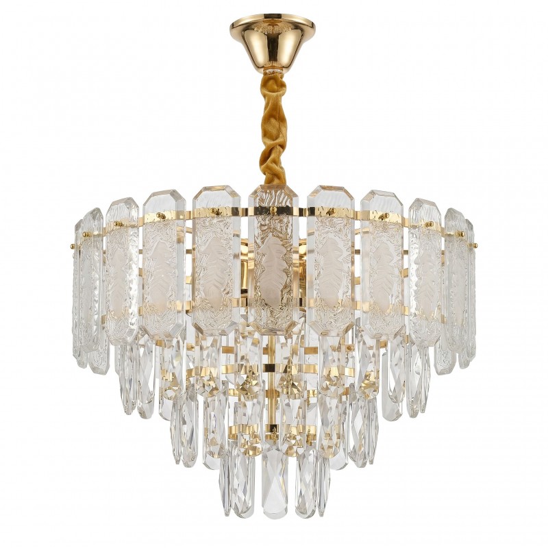 Lampa Wisząca z Kryształami SWE088-CP 40cm Złota