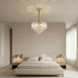 Lampa Wisząca z Kryształami SWE088-CP 40cm Złota