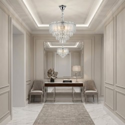 Lampa Wisząca z Kryształami SWE087-CP 40cm Chrom