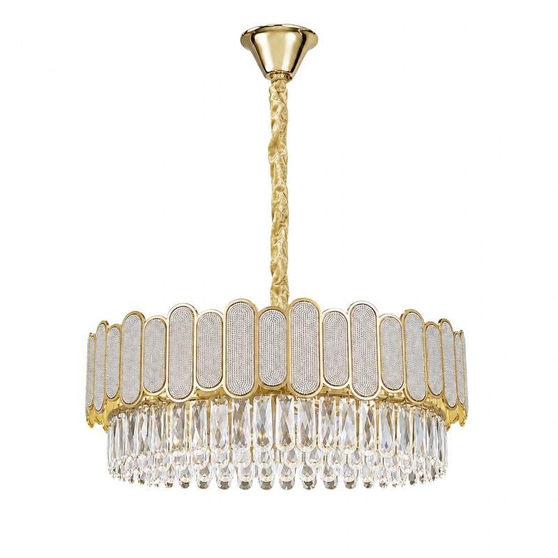 Lampa Wisząca z Kryształami SWE107-CP 50cm Złota