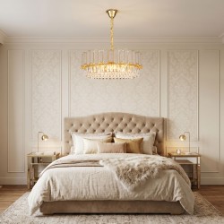 Lampa Wisząca z Kryształami SWE107-CP 50cm Złota