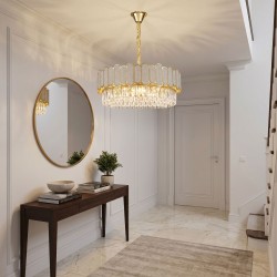 Lampa Wisząca z Kryształami SWE107-CP 50cm Złota
