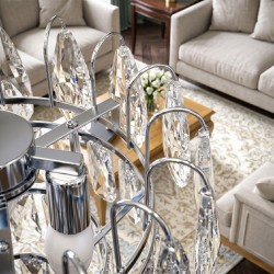 Lampa Wisząca z Kryształami SWE077-CP 30cm Chrom