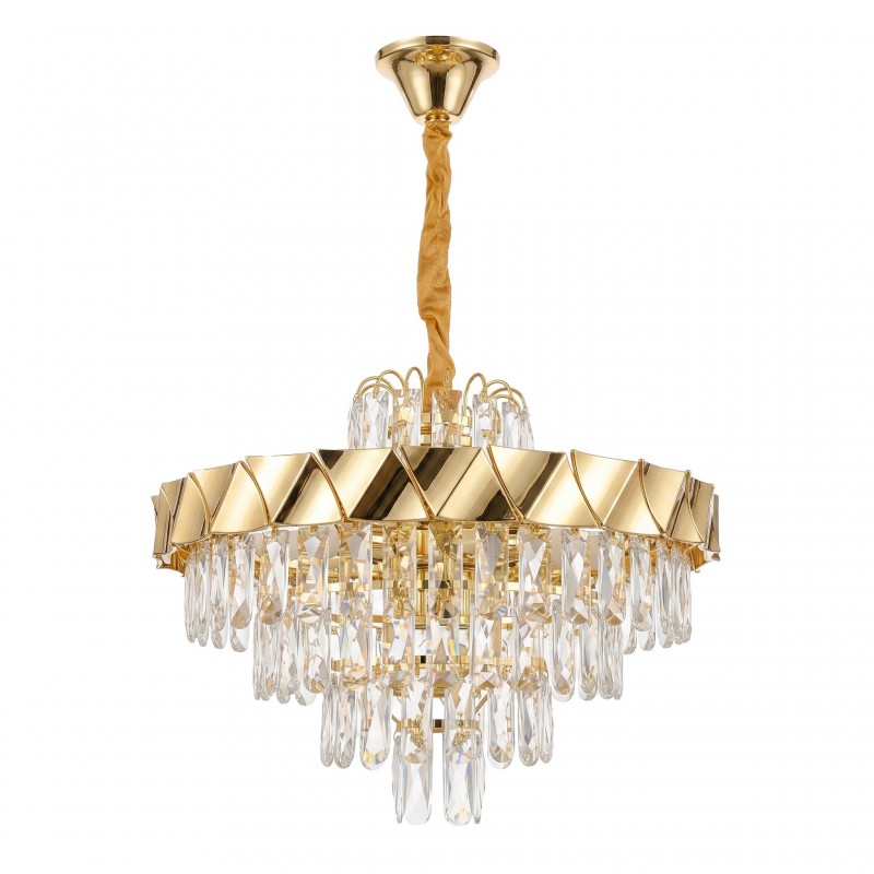 Lampa Wisząca z Kryształami SWE076-CP 50cm Złota