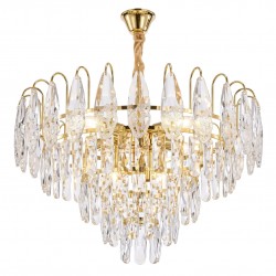 Lampa Wisząca z Kryształami SWE080-CP 50cm Złota