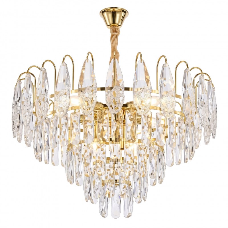Lampa Wisząca z Kryształami SWE080-CP 50cm Złota