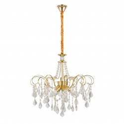 Lampa Wisząca z Kryształami SWE081-CP 60cm Złota