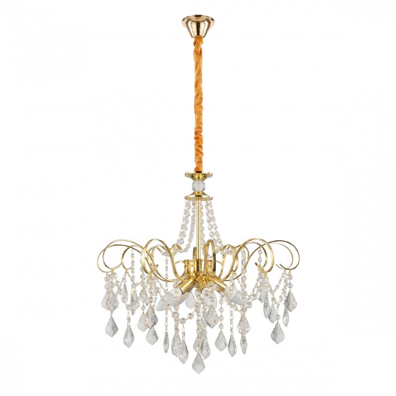 Lampa Wisząca z Kryształami SWE081-CP 60cm Złota