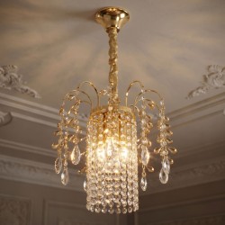 Lampa Wisząca z Kryształami SWE090-CP 30cm Złota