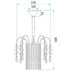 Lampa Wisząca z Kryształami SWE090-CP 30cm Złota