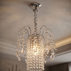 Lampa Wisząca z Kryształami SWE089-CP 30cm Chrom