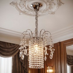 Lampa Wisząca z Kryształami SWE089-CP 30cm Chrom