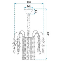 Lampa Wisząca z Kryształami SWE089-CP 30cm Chrom