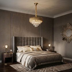 Lampa Wisząca z Kryształami SWE103-CP Złota
