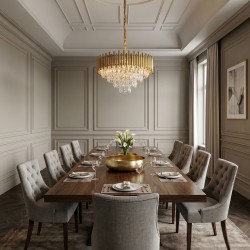 Lampa Wisząca z Kryształami SWE103-CP Złota