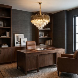 Lampa Wisząca z Kryształami SWE103-CP Złota