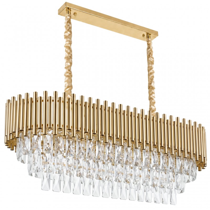Lampa Wisząca z Kryształami SWE105-CP Złota