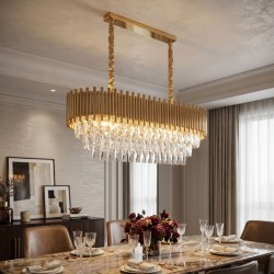 Lampa Wisząca z Kryształami SWE105-CP Złota