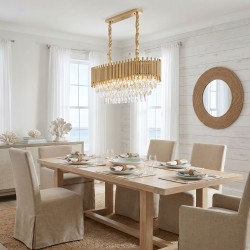 Lampa Wisząca z Kryształami SWE105-CP Złota