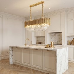 Lampa Wisząca z Kryształami SWE105-CP Złota