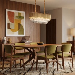 Lampa Wisząca z Kryształami SWE105-CP Złota