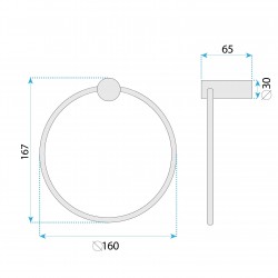 Wieszak łazienkowy Ring 64106 SOLO Miedź Szczotkowana