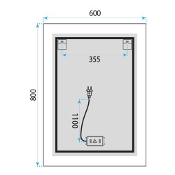 Lustro ścienne LED 60x80cm SAB-3426