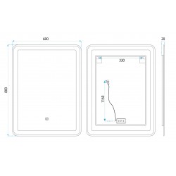 Lustro ścienne LED 60x80cm SAB-3451