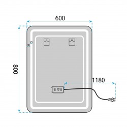 Lustro ścienne LED 60x80cm SAB-3436