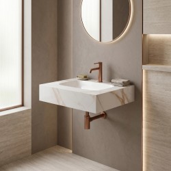 Umywalka ścienna Rea Aresa Grey Gold 60