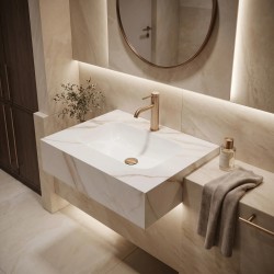 Umywalka ścienna Rea Aresa Grey Gold 60