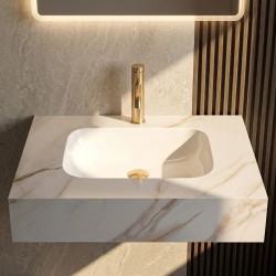 Umywalka ścienna Rea Aresa Grey Gold 70