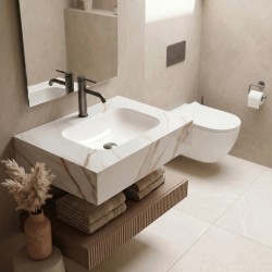 Umywalka ścienna Rea Aresa Grey Gold 70
