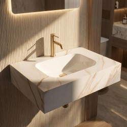 Umywalka ścienna Rea Aresa Grey Gold 70