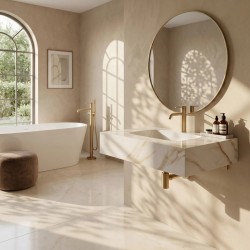 Umywalka ścienna Rea Aresa Grey Gold 70
