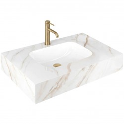Umywalka ścienna Rea Aresa Grey Gold 80