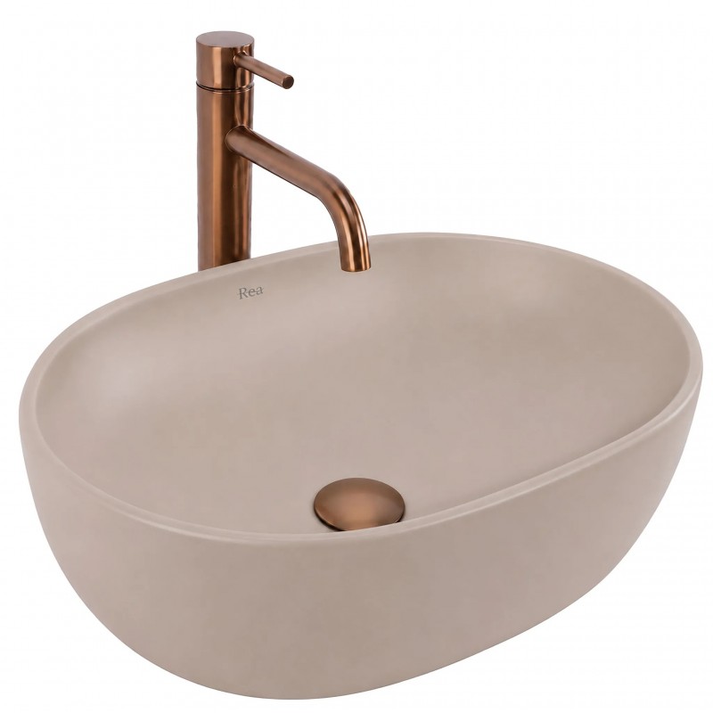 Umywalka nablatowa Rea Focus Taupe