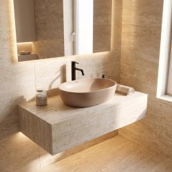 Umywalka nablatowa Rea Focus Taupe