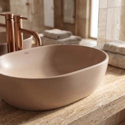 Umywalka nablatowa Rea Focus Taupe