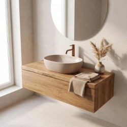 Umywalka nablatowa Rea Focus Taupe
