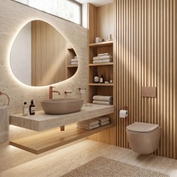 Umywalka nablatowa Rea Focus Taupe