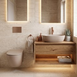 Umywalka nablatowa Rea Focus Taupe