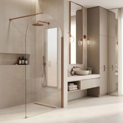 Ścianka prysznicowa Walk-In Rea Heaven Brush Copper 110