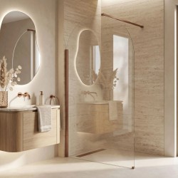 Ścianka prysznicowa Walk-In Rea Heaven Brush Copper 100